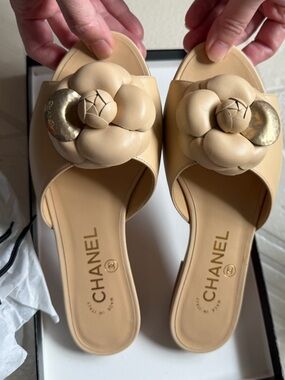 CHANEL nude colored sandals